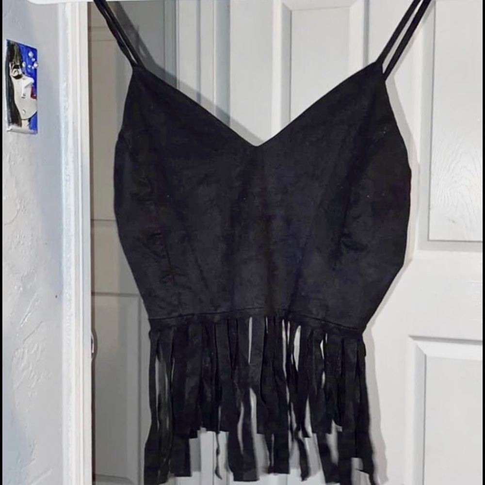 Black dressy crop top shirt small